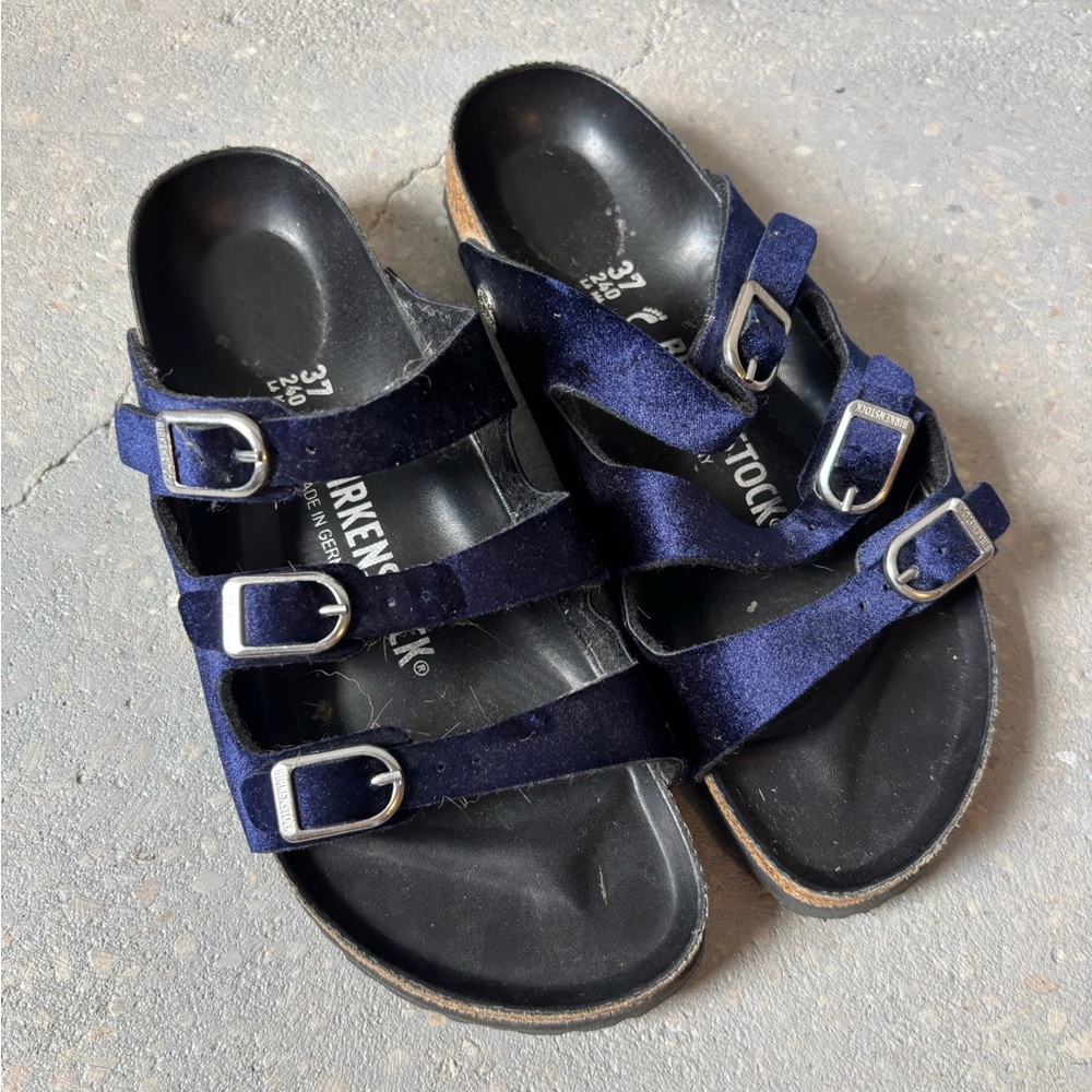 Birkenstock Midnight Blue Velvet Sandals‎